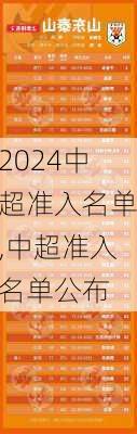 2024中超准入名单,中超准入名单公布