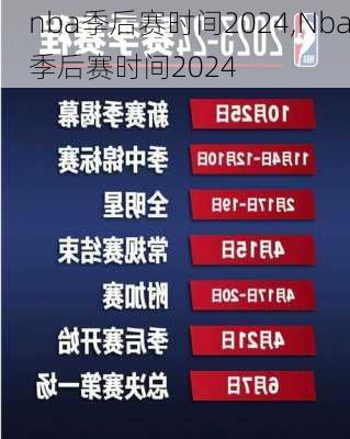 nba季后赛时间2024,Nba季后赛时间2024