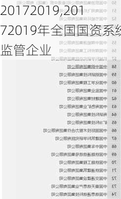 20172019,20172019年全国国资系统监管企业