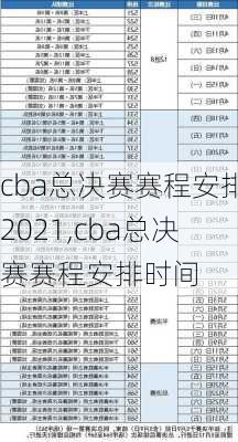 cba总决赛赛程安排2021,cba总决赛赛程安排时间