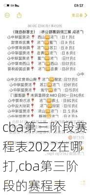 cba第三阶段赛程表2022在哪打,cba第三阶段的赛程表