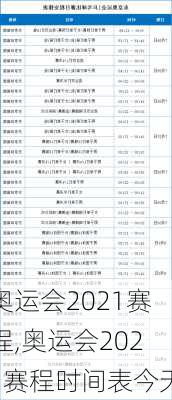 奥运会2021赛程,奥运会2021赛程时间表今天