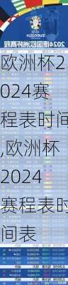 欧洲杯2024赛程表时间,欧洲杯2024赛程表时间表