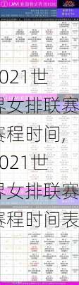 2021世界女排联赛赛程时间,2021世界女排联赛赛程时间表