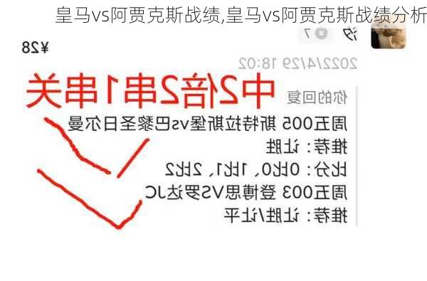 皇马vs阿贾克斯战绩,皇马vs阿贾克斯战绩分析