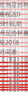 欧洲足协杯赛程2018时间,欧洲足协杯赛程2018时间表