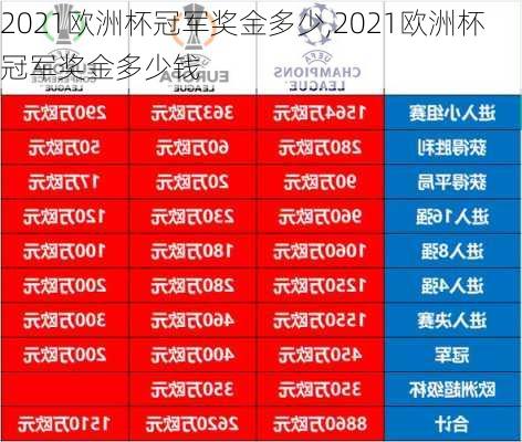 2021欧洲杯冠军奖金多少,2021欧洲杯冠军奖金多少钱