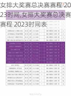 女排大奖赛总决赛赛程 2023时间,女排大奖赛总决赛赛程 2023时间表