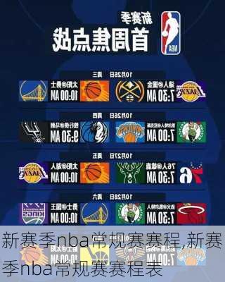 新赛季nba常规赛赛程,新赛季nba常规赛赛程表