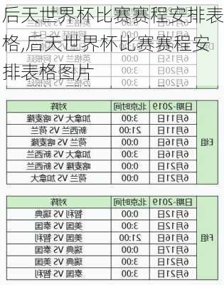 后天世界杯比赛赛程安排表格,后天世界杯比赛赛程安排表格图片