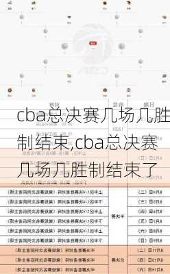 cba总决赛几场几胜制结束,cba总决赛几场几胜制结束了