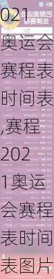 赛程2021奥运会赛程表时间表,赛程2021奥运会赛程表时间表图片