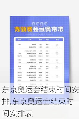 东京奥运会结束时间安排,东京奥运会结束时间安排表