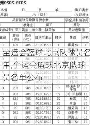 全运会篮球北京队球员名单,全运会篮球北京队球员名单公布