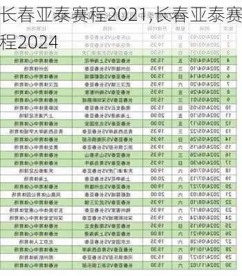 长春亚泰赛程2021,长春亚泰赛程2024