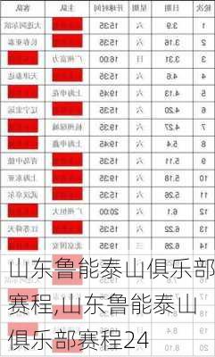 山东鲁能泰山俱乐部赛程,山东鲁能泰山俱乐部赛程24