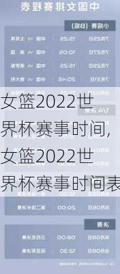 女篮2022世界杯赛事时间,女篮2022世界杯赛事时间表