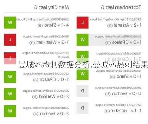 曼城vs热刺数据分析,曼城vs热刺结果