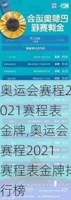 奥运会赛程2021赛程表金牌,奥运会赛程2021赛程表金牌排行榜