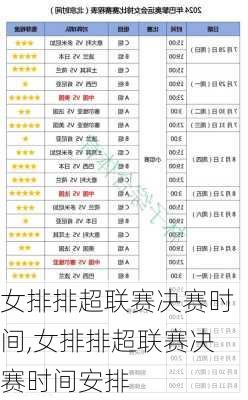 女排排超联赛决赛时间,女排排超联赛决赛时间安排