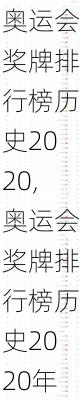 奥运会奖牌排行榜历史2020,奥运会奖牌排行榜历史2020年