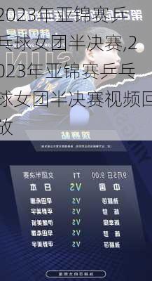 2023年亚锦赛乒乓球女团半决赛,2023年亚锦赛乒乓球女团半决赛视频回放