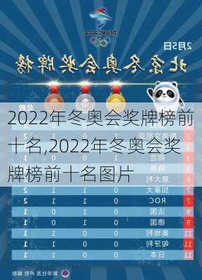 2022年冬奥会奖牌榜前十名,2022年冬奥会奖牌榜前十名图片