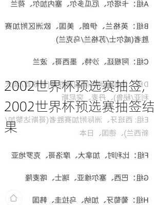 2002世界杯预选赛抽签,2002世界杯预选赛抽签结果