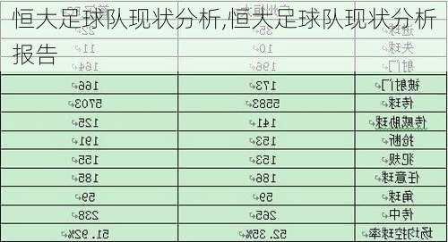 恒大足球队现状分析,恒大足球队现状分析报告