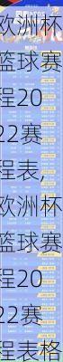 欧洲杯篮球赛程2022赛程表,欧洲杯篮球赛程2022赛程表格