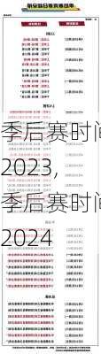 季后赛时间2023,季后赛时间2024