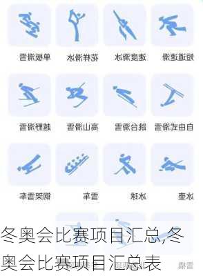 冬奥会比赛项目汇总,冬奥会比赛项目汇总表