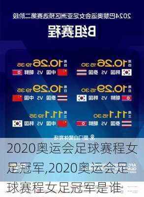 2020奥运会足球赛程女足冠军,2020奥运会足球赛程女足冠军是谁