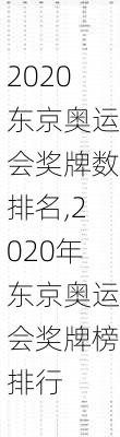 2020东京奥运会奖牌数排名,2020年东京奥运会奖牌榜排行