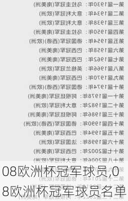 08欧洲杯冠军球员,08欧洲杯冠军球员名单
