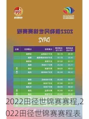 2022田径世锦赛赛程,2022田径世锦赛赛程表