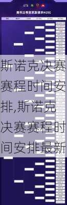 斯诺克决赛赛程时间安排,斯诺克决赛赛程时间安排最新