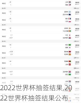 2022世界杯抽签结果,2022世界杯抽签结果公布