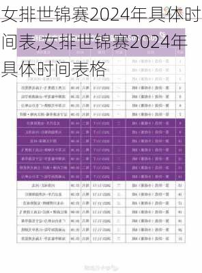 女排世锦赛2024年具体时间表,女排世锦赛2024年具体时间表格