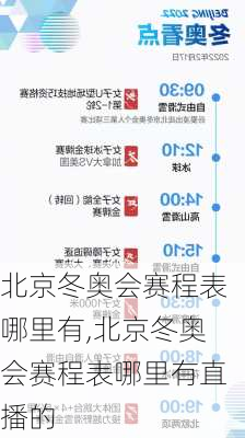 北京冬奥会赛程表哪里有,北京冬奥会赛程表哪里有直播的
