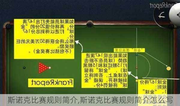 斯诺克比赛规则简介,斯诺克比赛规则简介怎么写