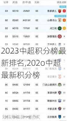 2023中超积分榜最新排名,202o中超最新积分榜