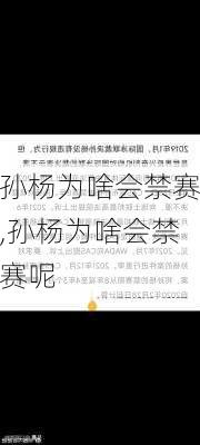 孙杨为啥会禁赛,孙杨为啥会禁赛呢