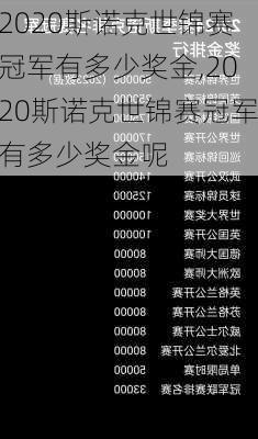 2020斯诺克世锦赛冠军有多少奖金,2020斯诺克世锦赛冠军有多少奖金呢