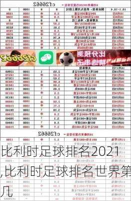 比利时足球排名2021,比利时足球排名世界第几