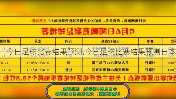 今日足球比赛结果预测,今日足球比赛结果预测日本