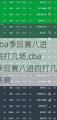 cba季后赛八进四打几场,cba季后赛八进四打几场啊