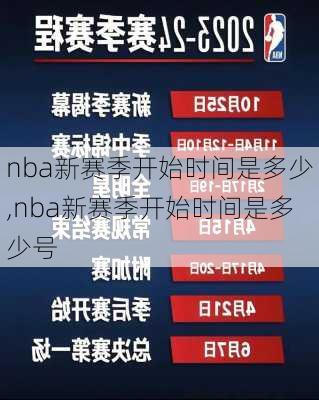 nba新赛季开始时间是多少,nba新赛季开始时间是多少号