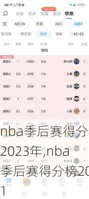 nba季后赛得分榜2023年,nba季后赛得分榜2021