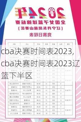 cba决赛时间表2023,cba决赛时间表2023辽篮下半区